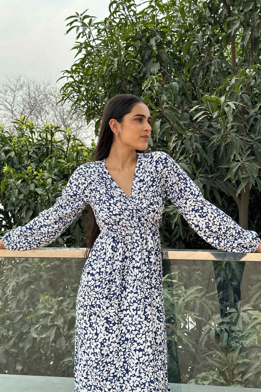 SPRING SUMMER - Printed Blue Dress