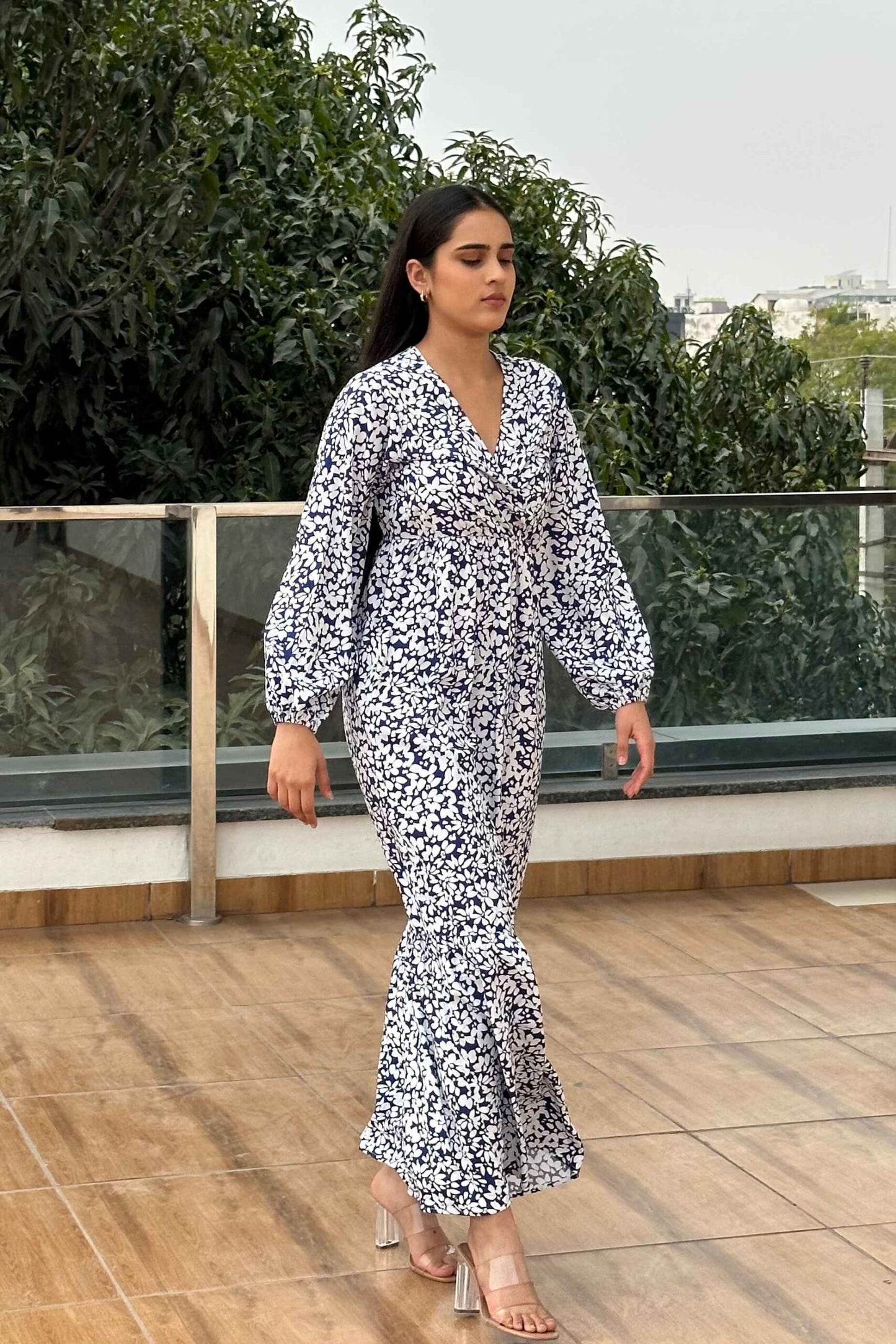 SPRING SUMMER - Printed Blue Dress