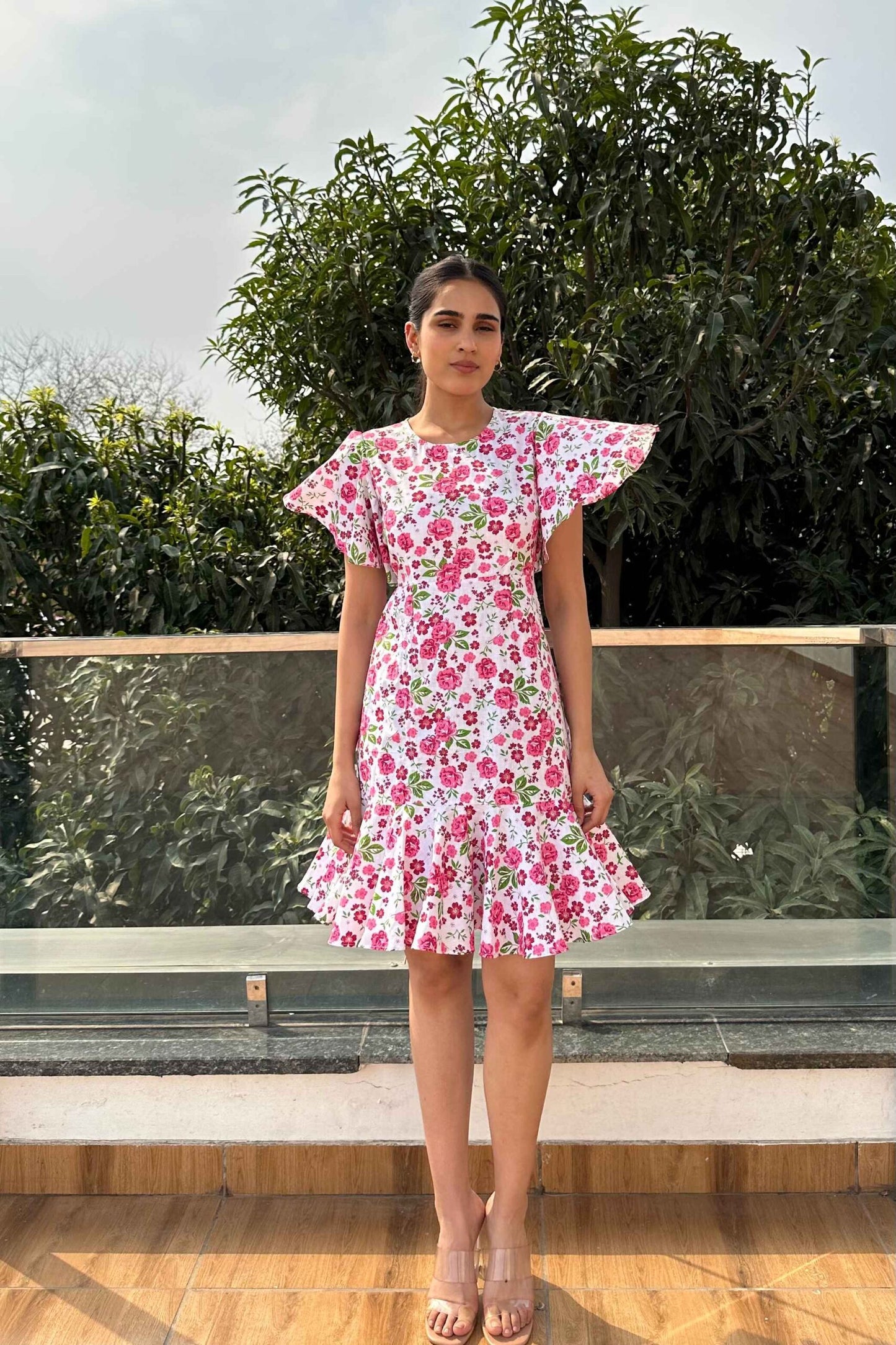 PEACHY DAY – 100% Cotton Print Dress