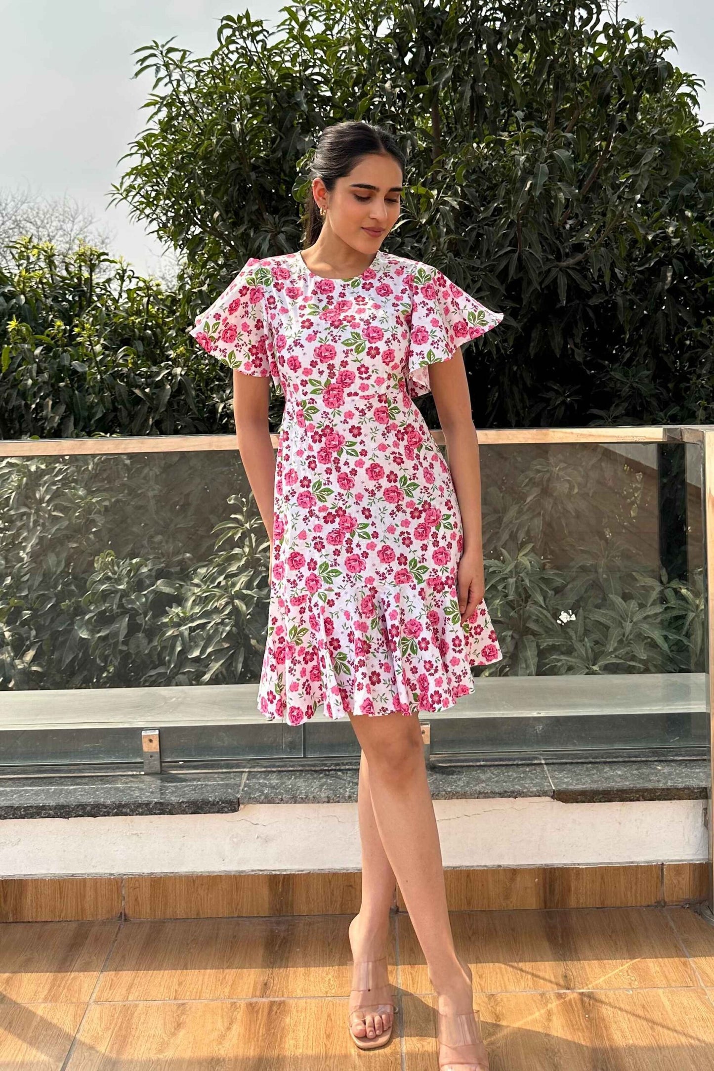 PEACHY DAY – 100% Cotton Print Dress