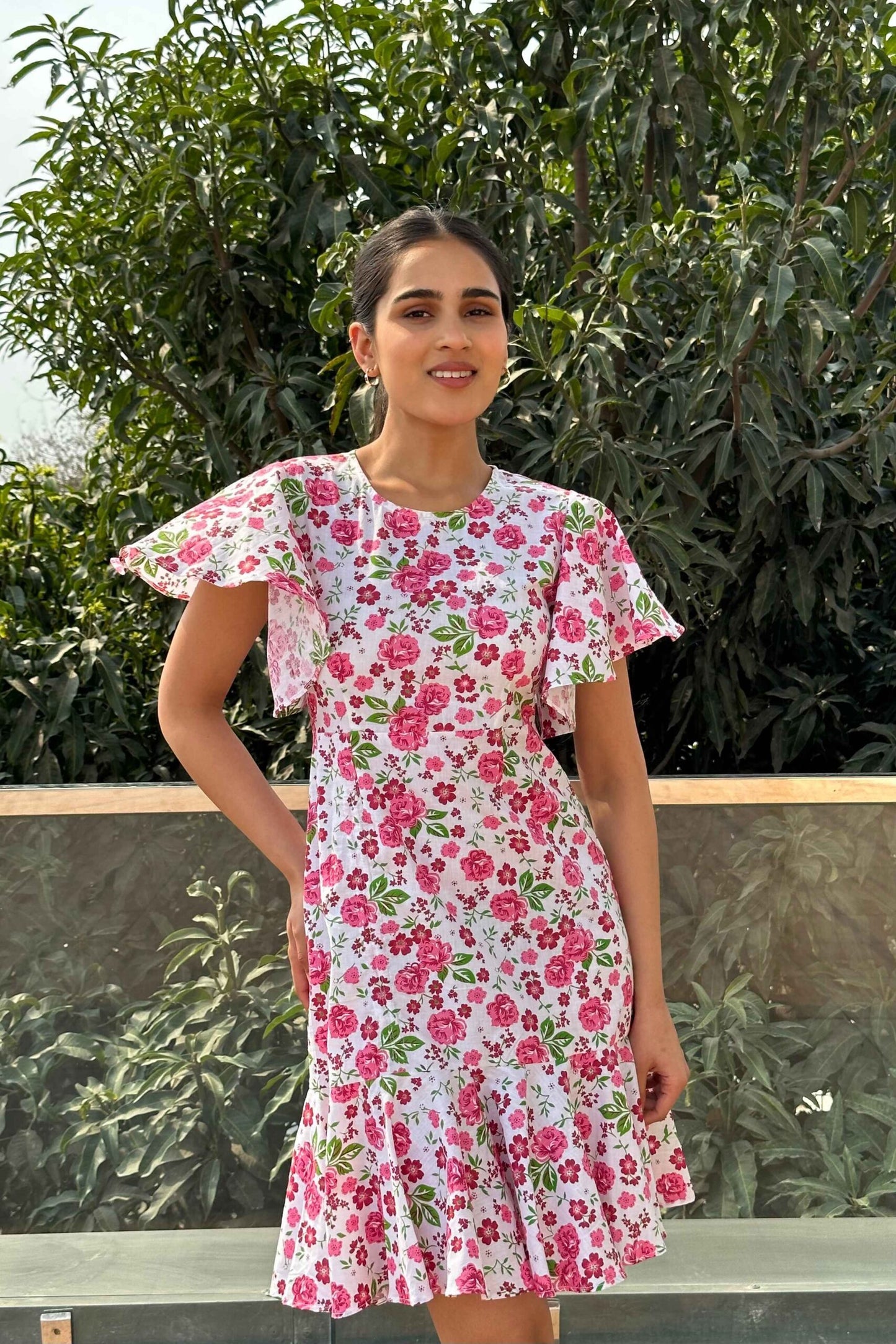 PEACHY DAY – 100% Cotton Print Dress