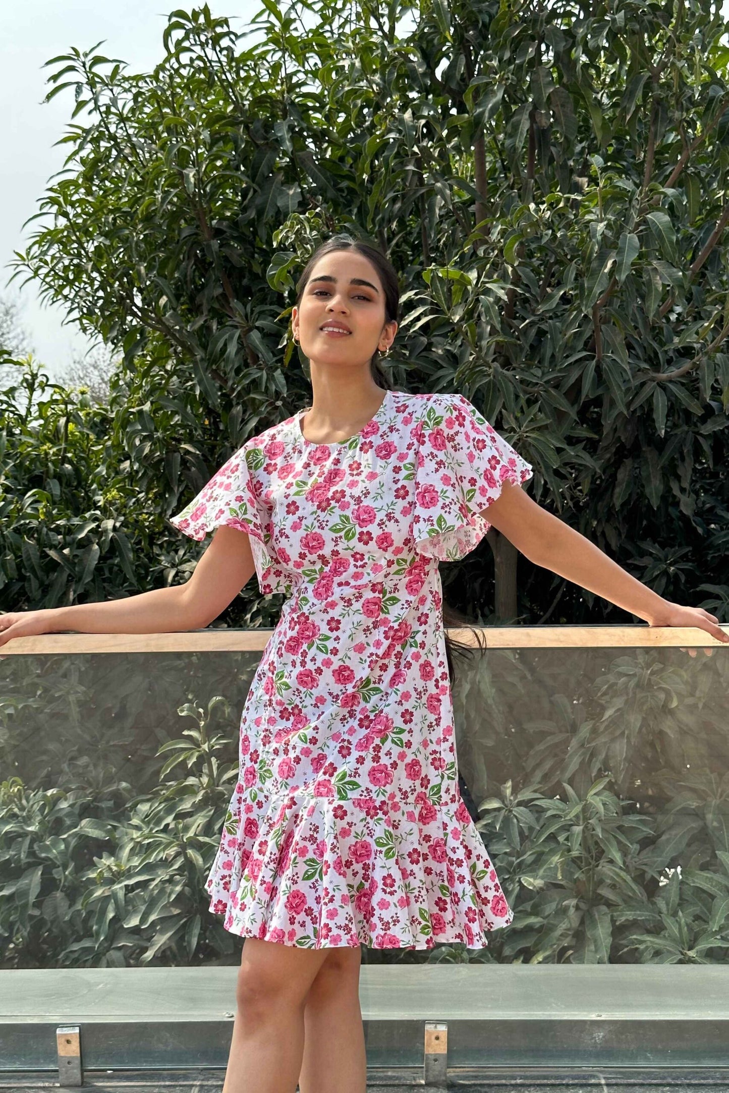 PEACHY DAY – 100% Cotton Print Dress