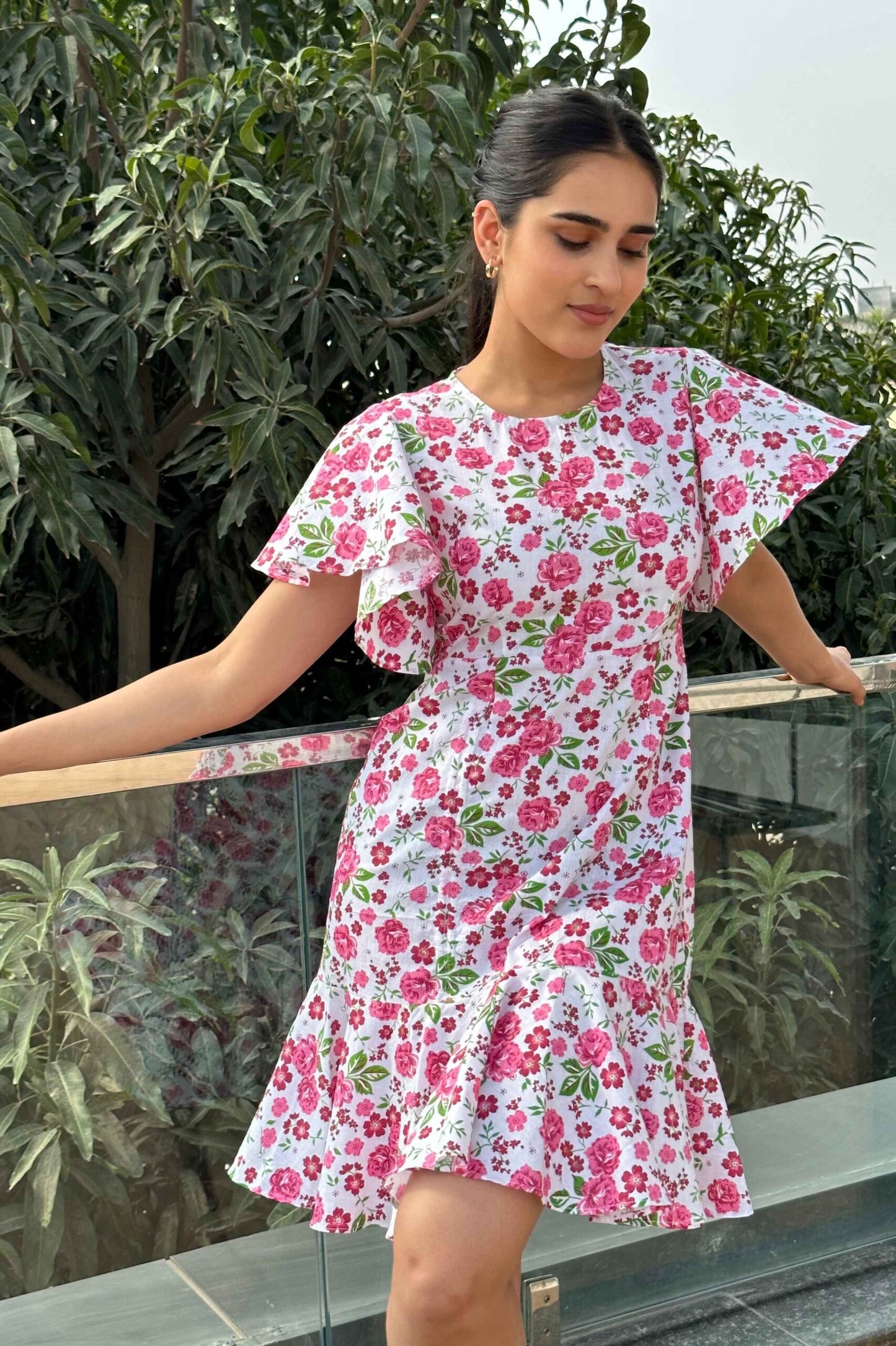 PEACHY DAY – 100% Cotton Print Dress