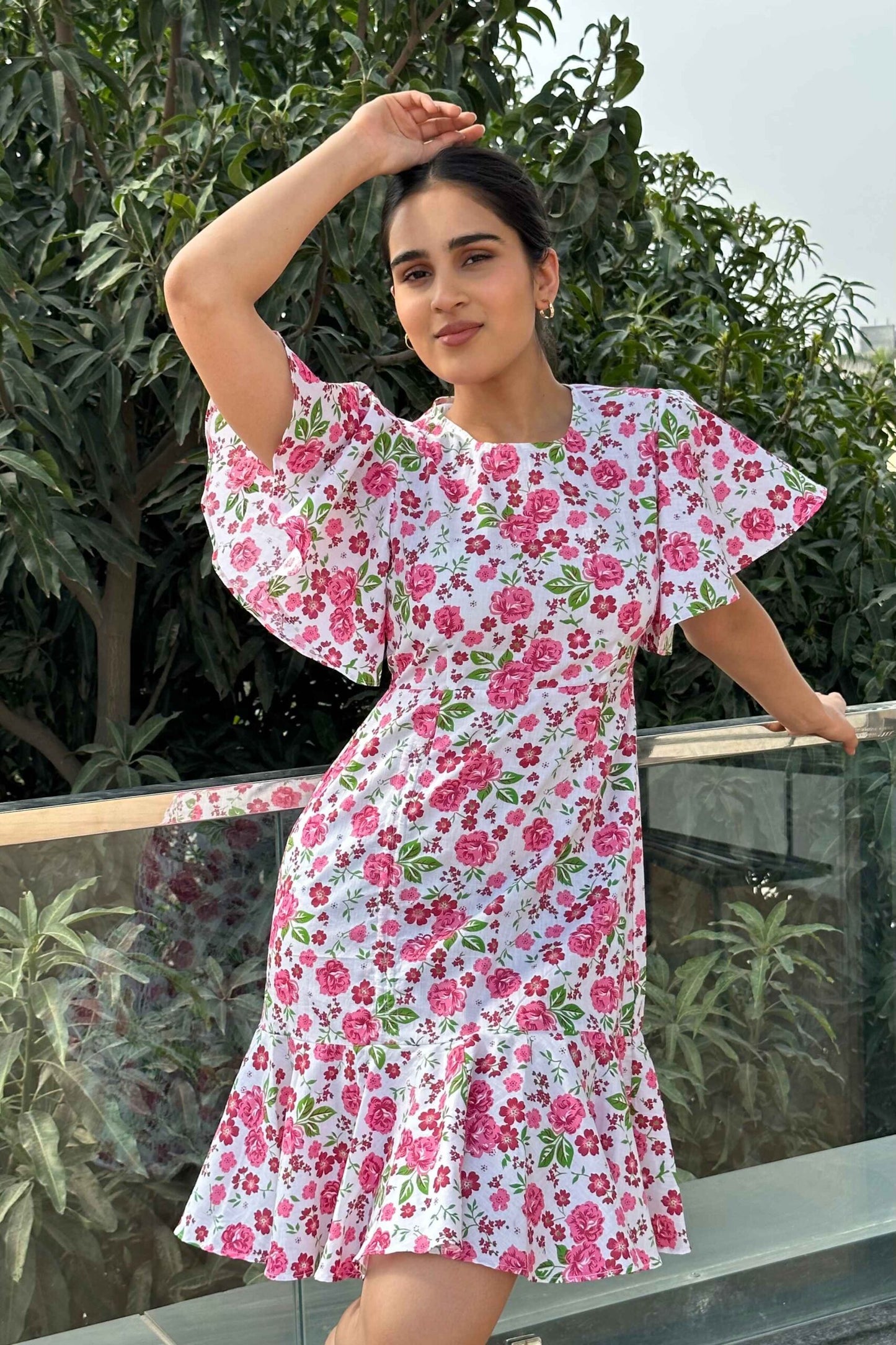 PEACHY DAY – 100% Cotton Print Dress