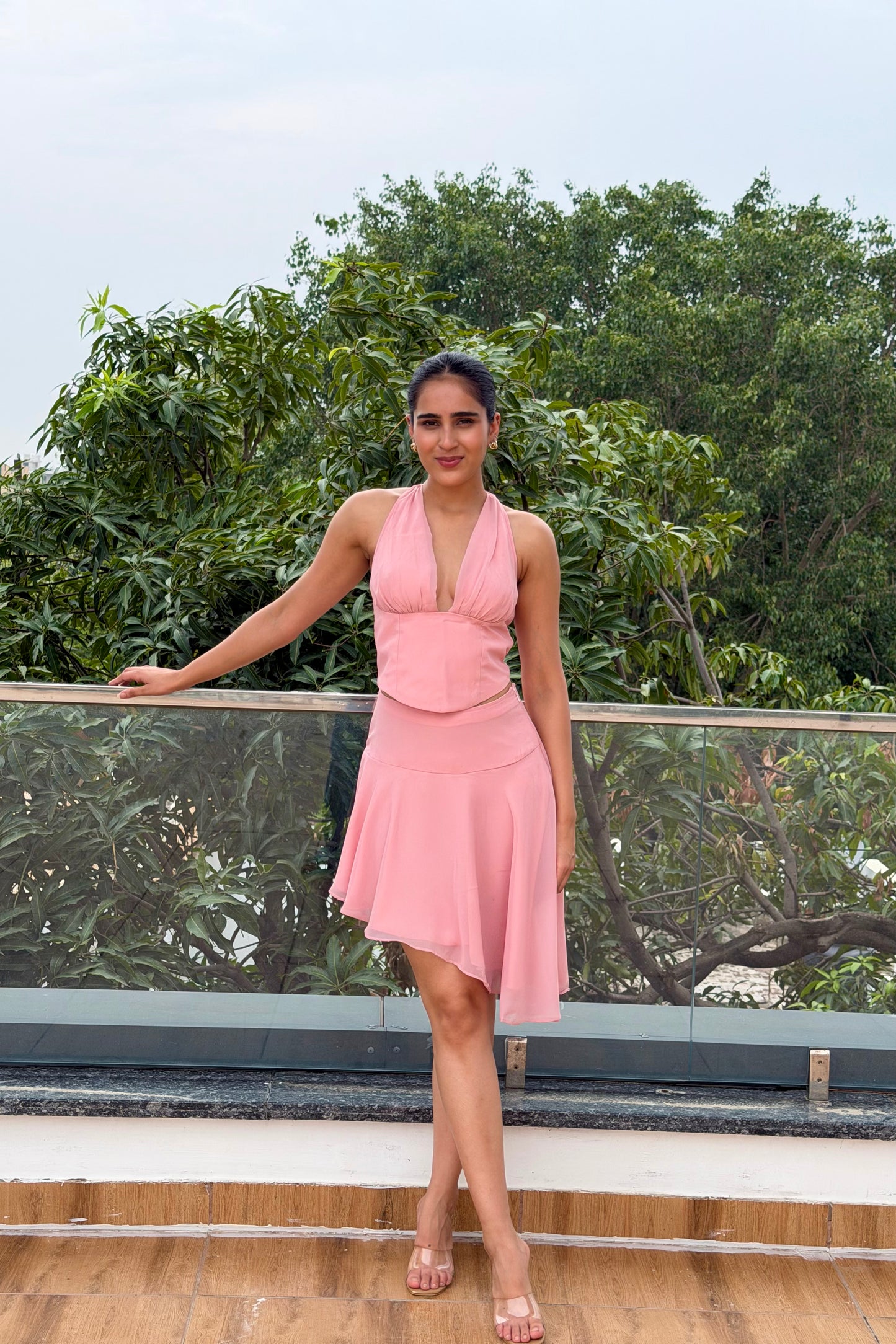 Rosé Allure Georgette Co-ord Set