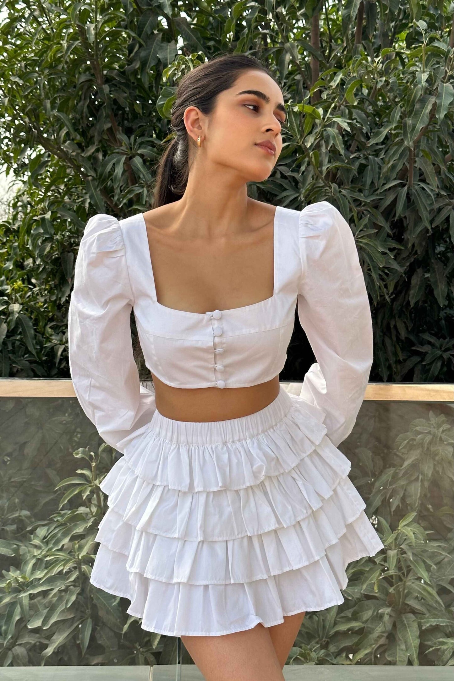 BLUSH – Crop top with a Ruffle skirt