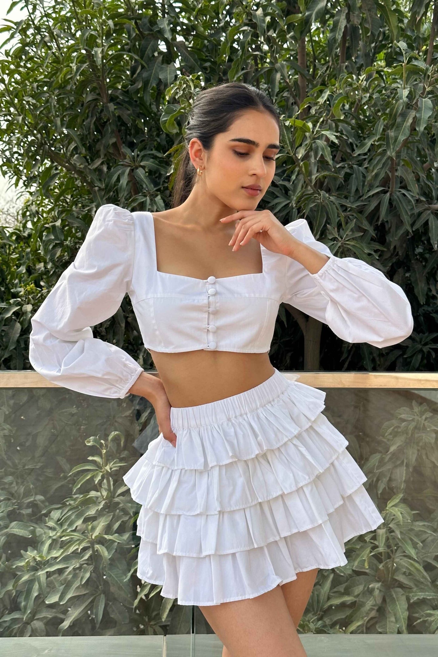 BLUSH – Crop top with a Ruffle skirt