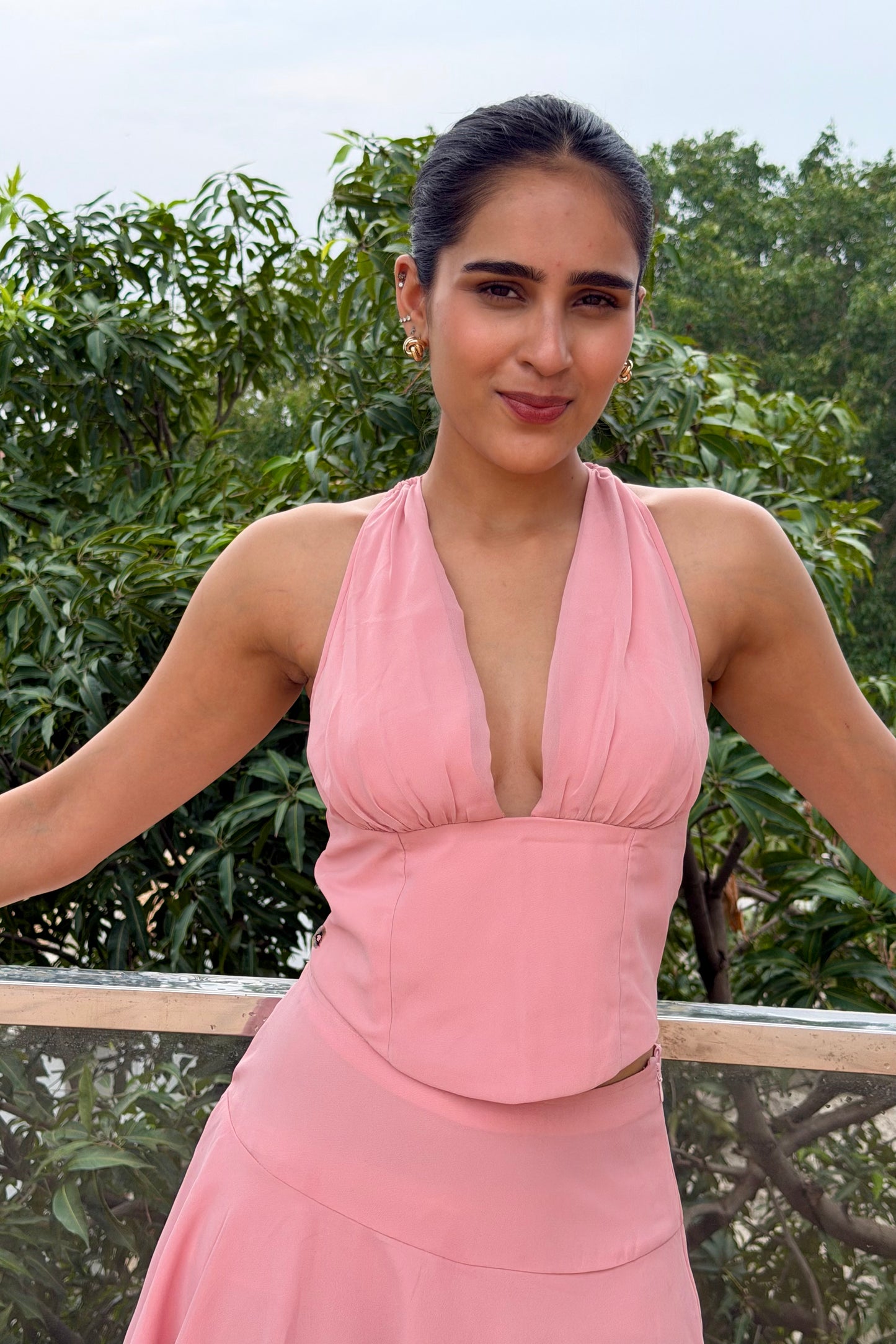 Rosé Allure Georgette Co-ord Set