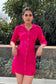 HOT SUMMER - Hot pink Tie up dress