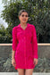 HOT SUMMER - Hot pink Tie up dress