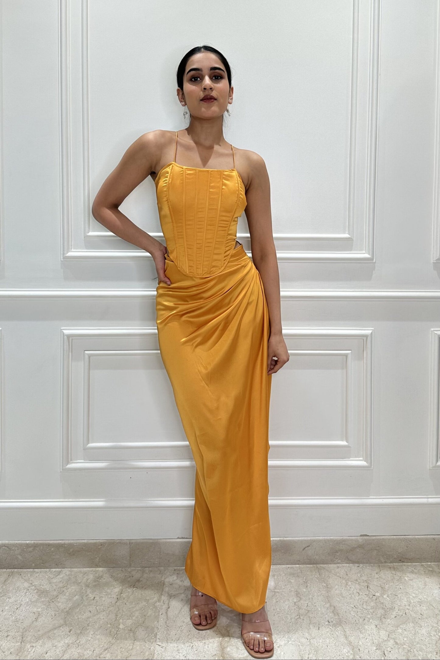 SHOW STOPPER - Corset top, draped skirt and a cape