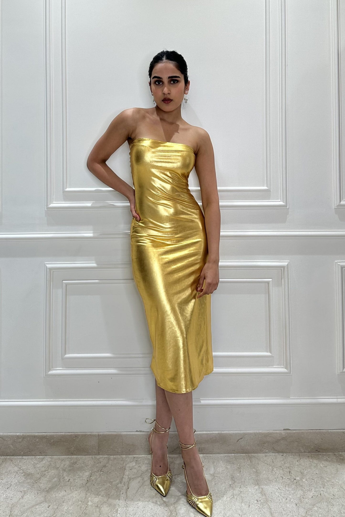 GOLDEN BEAUTY - Gold Bodycon dress