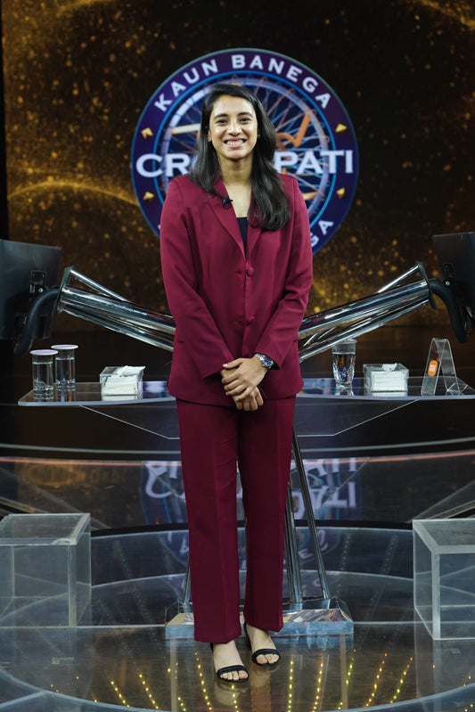 ICONIC - Maroon blazer with straight pants (Set)