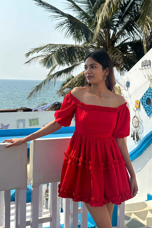 Nia - 100% Cotton flared dress