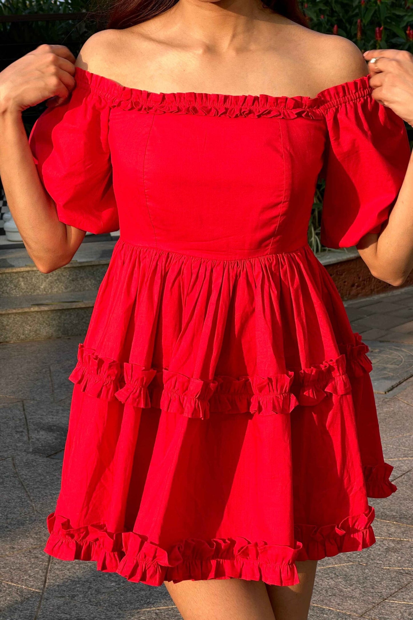 Nia - 100% Cotton flared dress