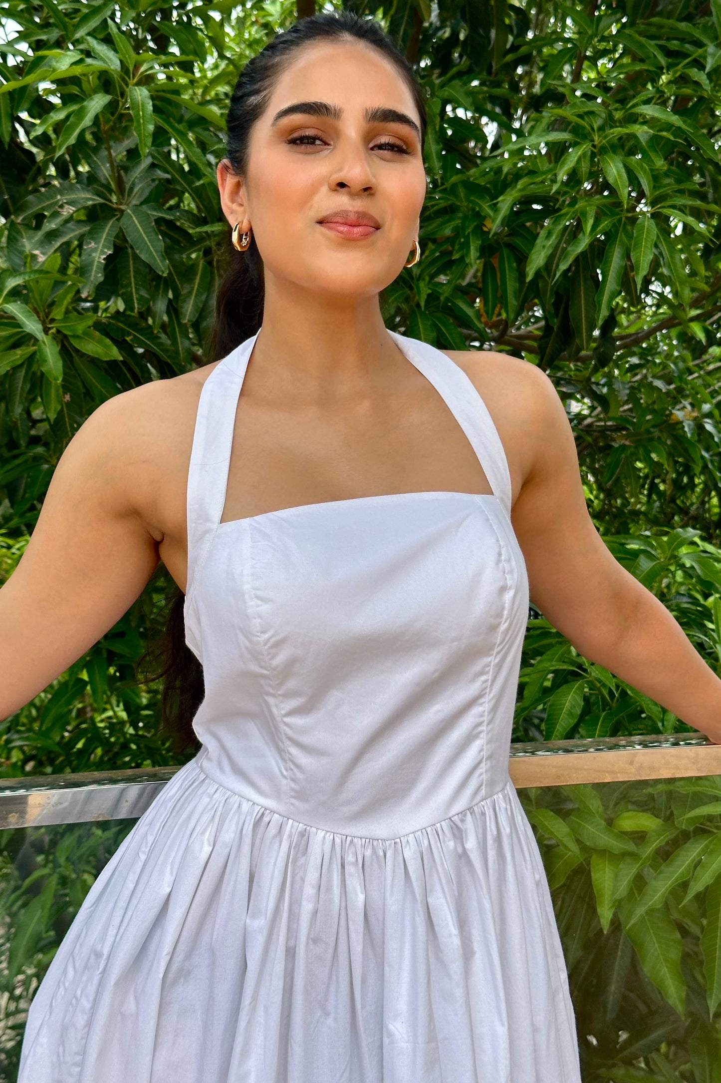 Diana white halter-neck dress