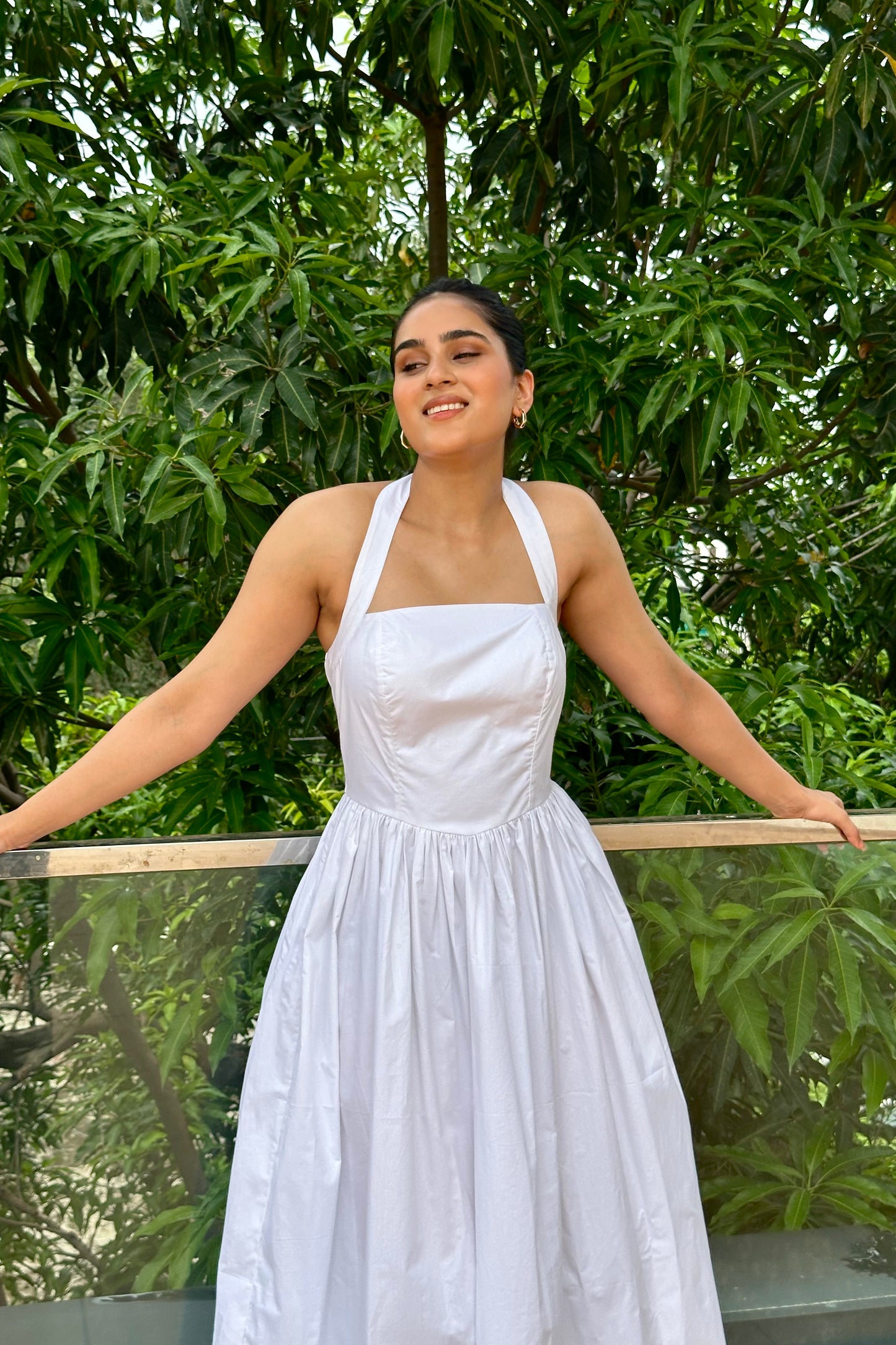 Diana white halter-neck dress