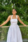 Diana white halter-neck dress