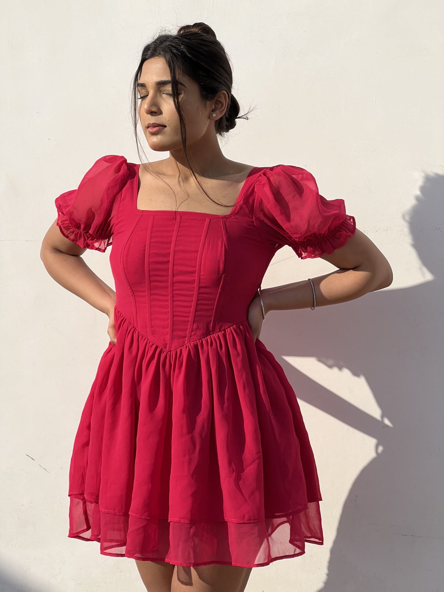 TWIRL GIRL – Hot pink corset dress
