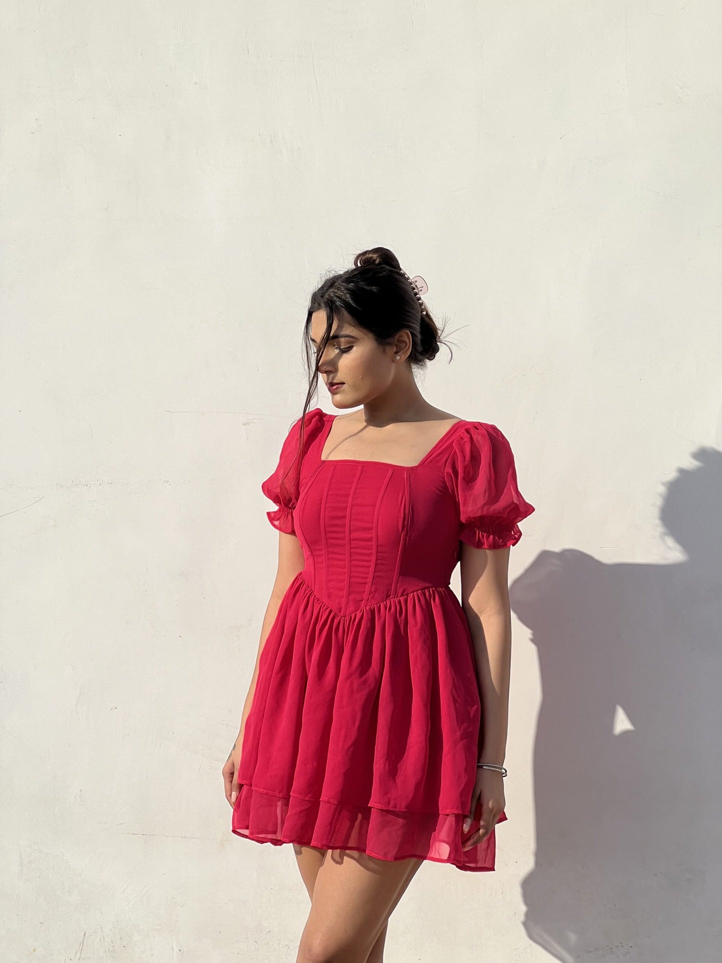 TWIRL GIRL – Hot pink corset dress