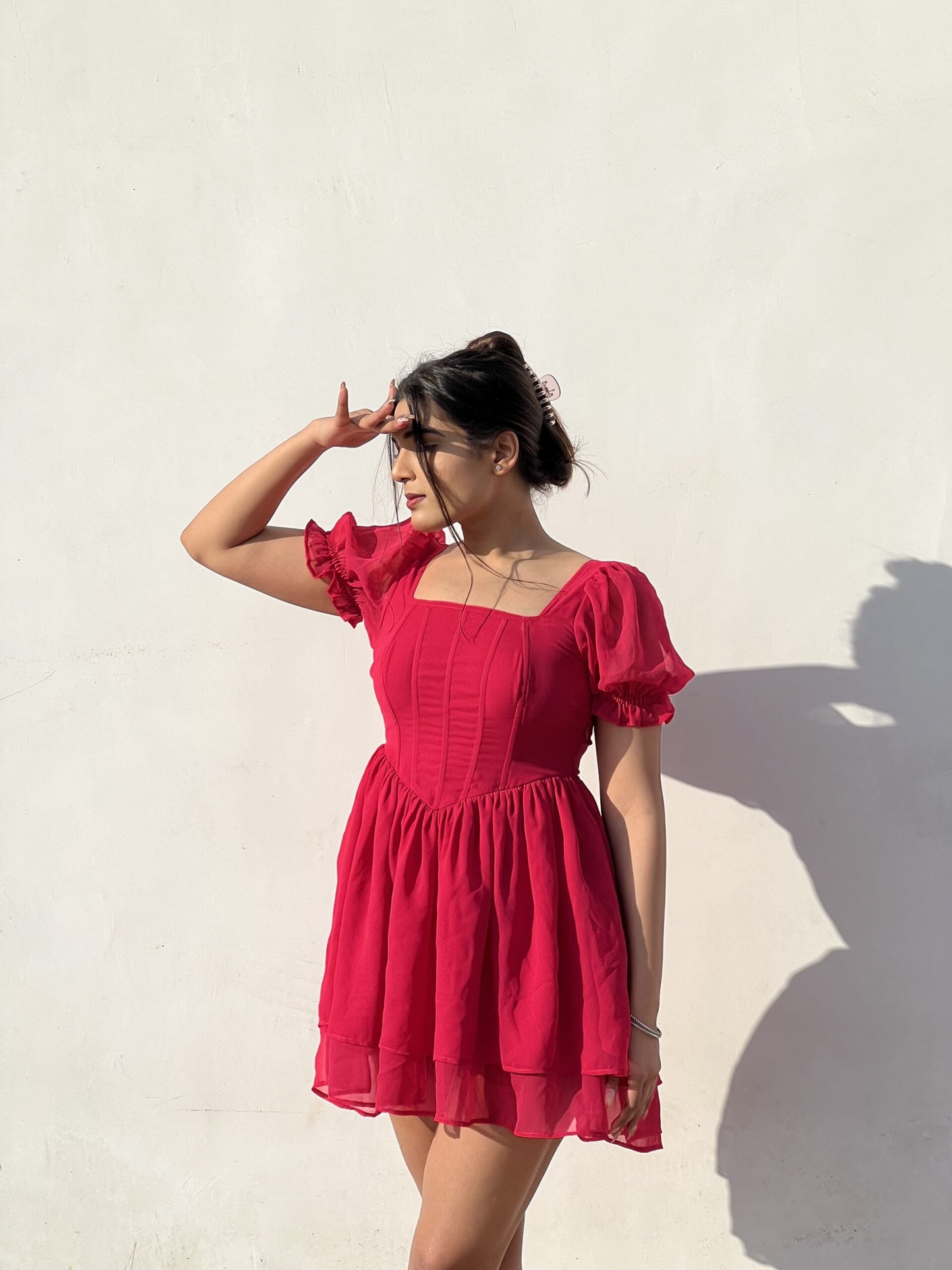 TWIRL GIRL – Hot pink corset dress