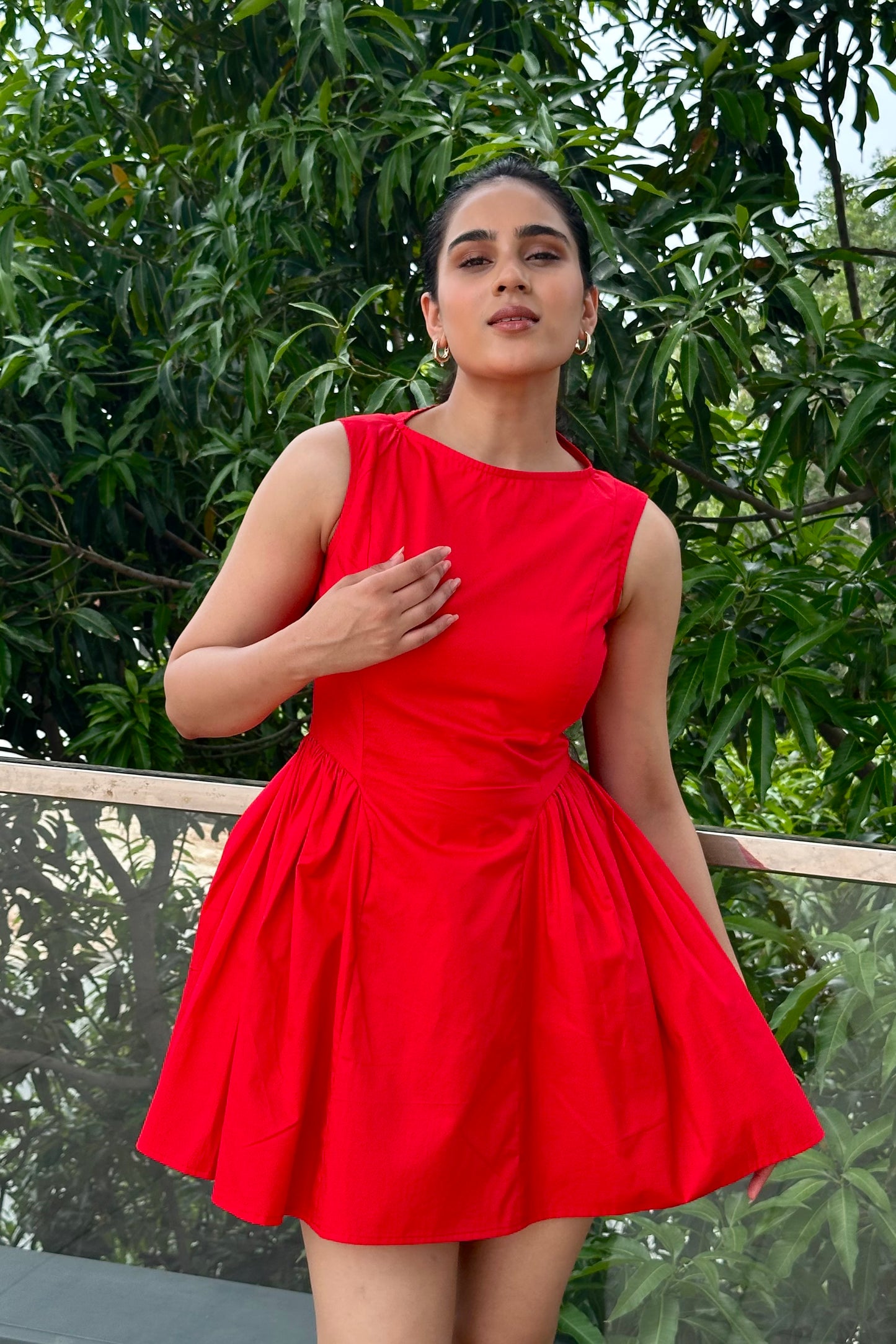 Clara sophisticated statement Red dress