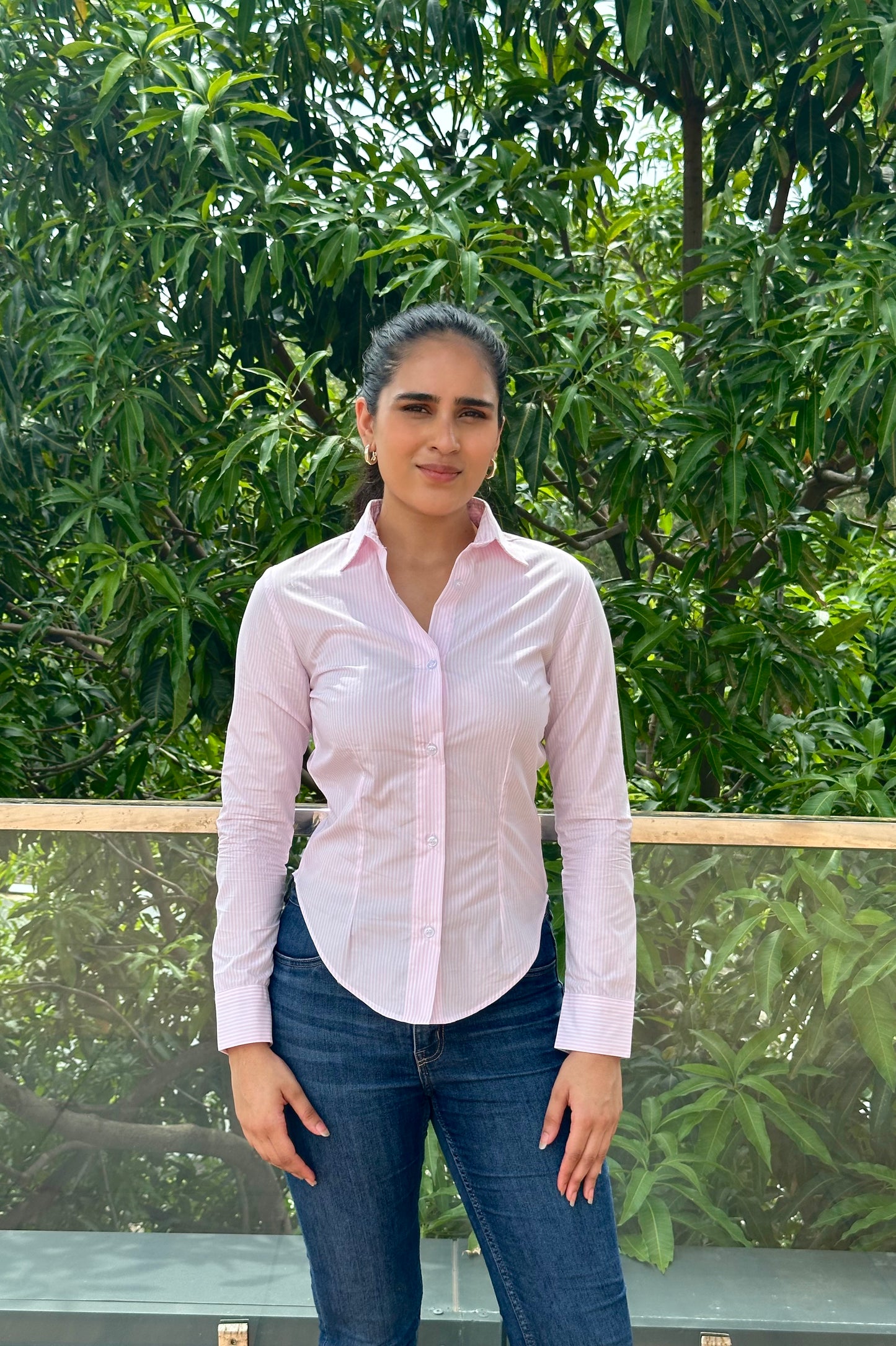 Timeless wardrobe essential  pink striped shirt