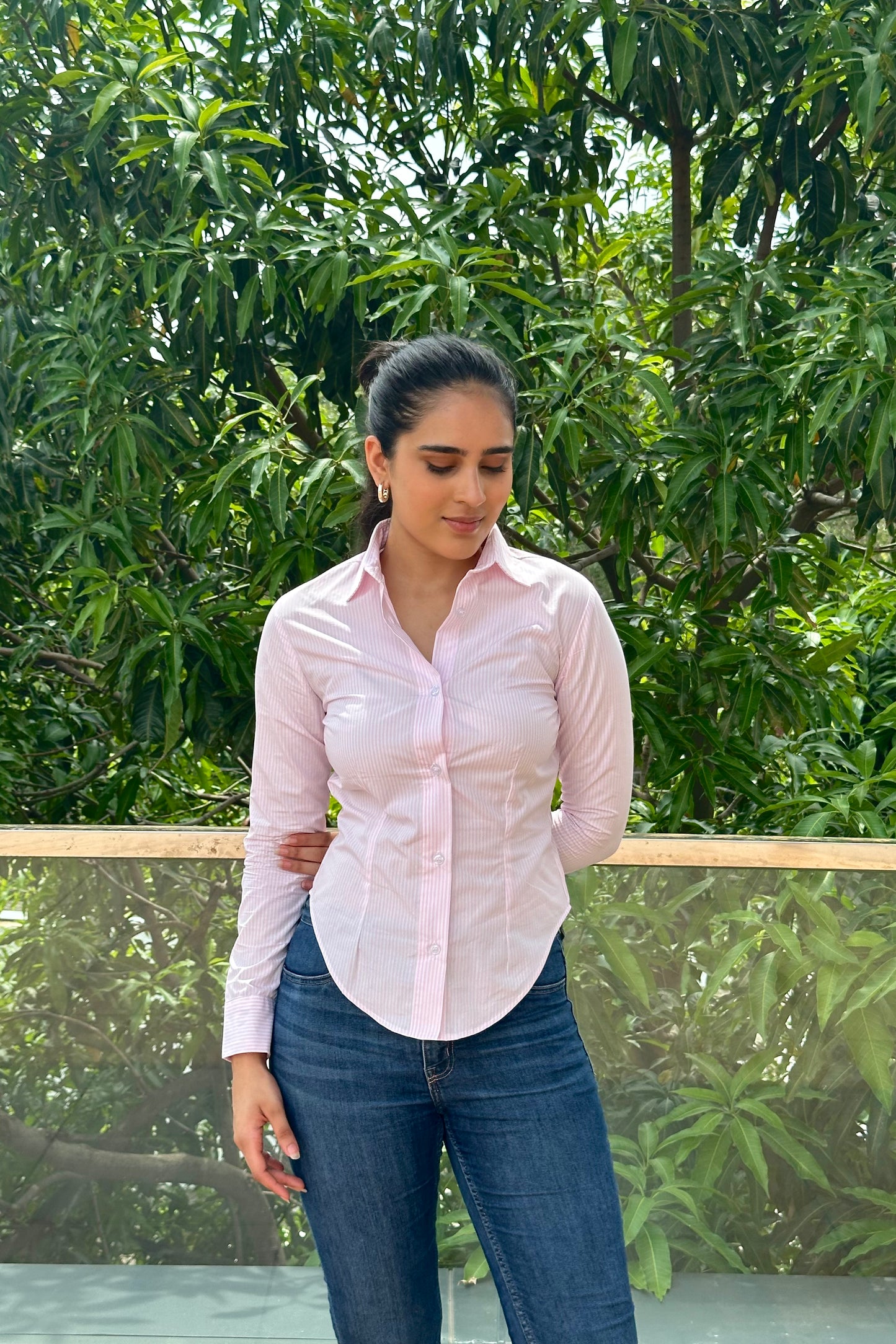 Timeless wardrobe essential  pink striped shirt