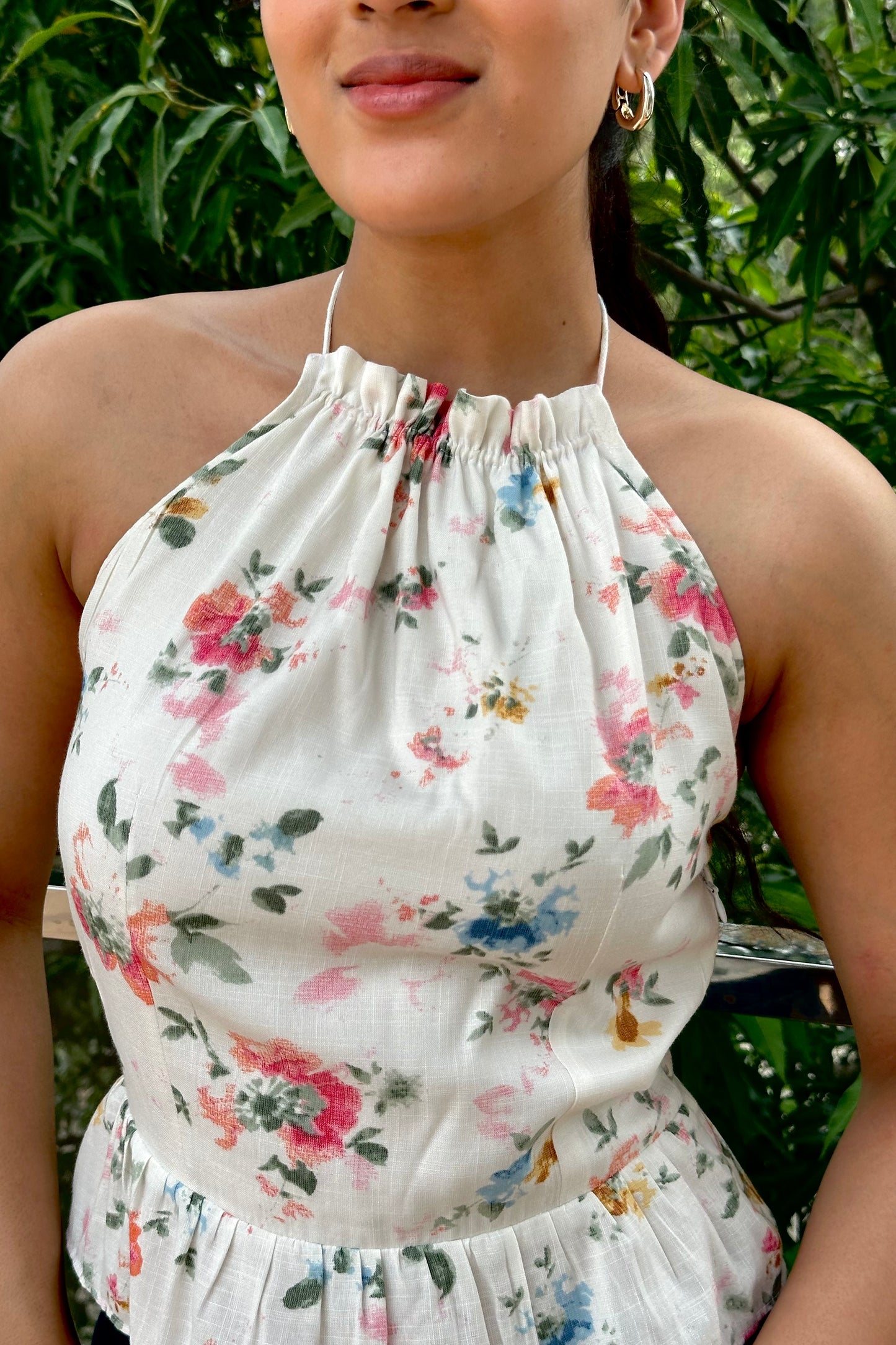 Meadow Bloom Backless Halter Top