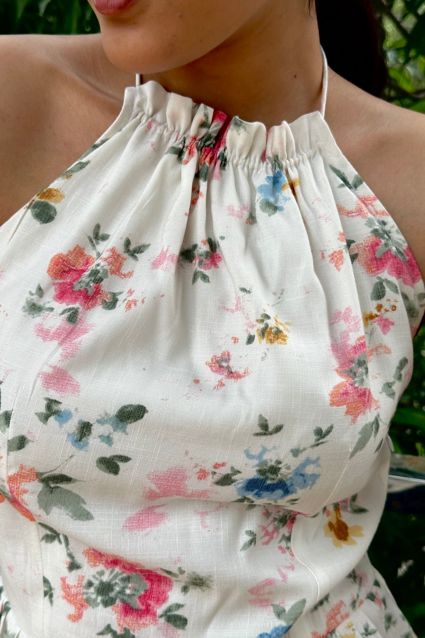 Meadow Bloom Backless Halter Top