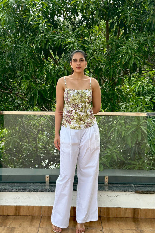 Floral printed cotton top