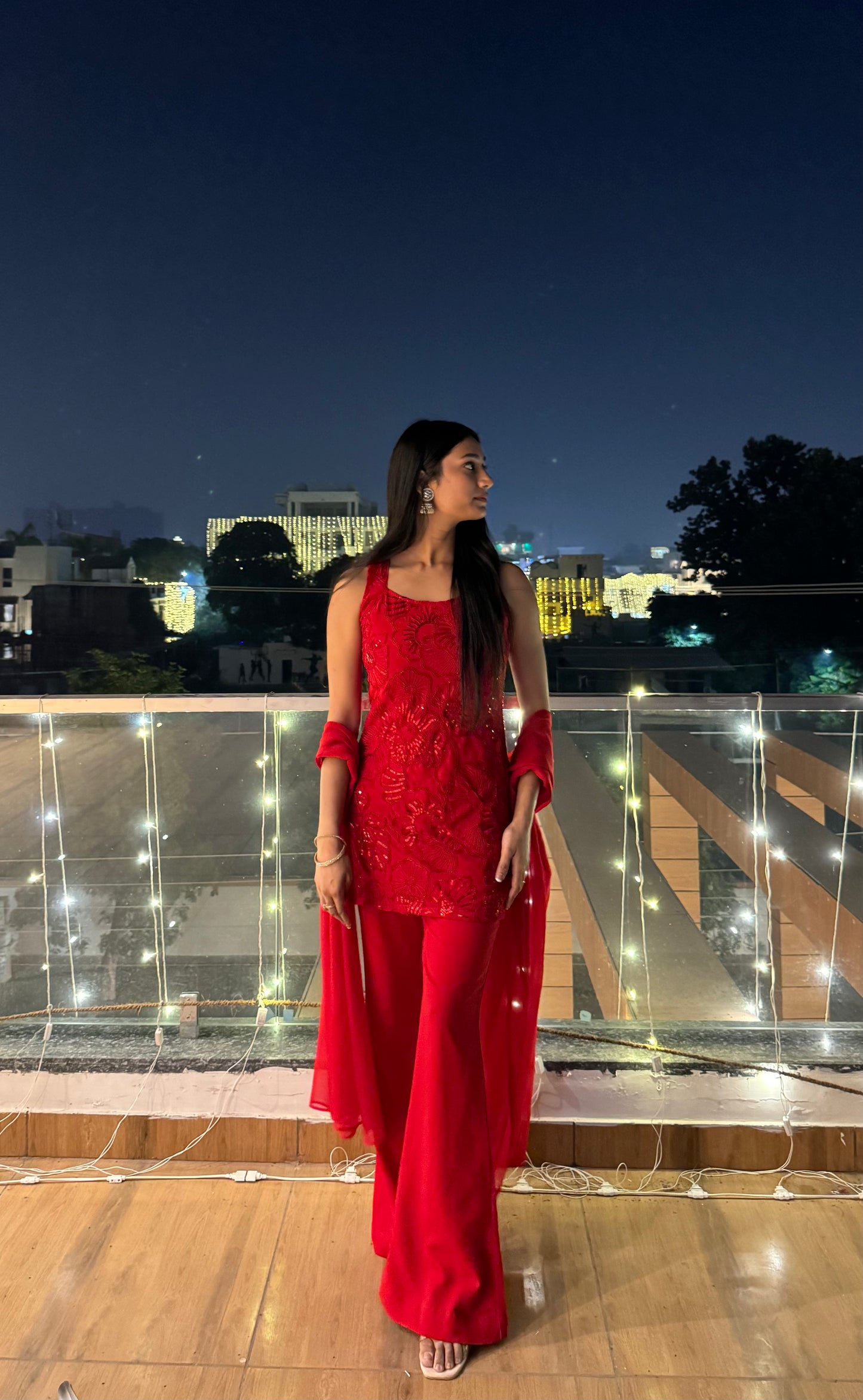 EXQUISITE-  Flower Embroidered Sharara Set