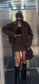 Cheetah Print Denim Jacket & Skirt Set