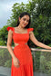 AILSA - Orange Flared Dress
