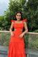 AILSA - Orange Flared Dress