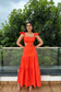 AILSA - Orange Flared Dress