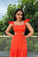 AILSA - Orange Flared Dress