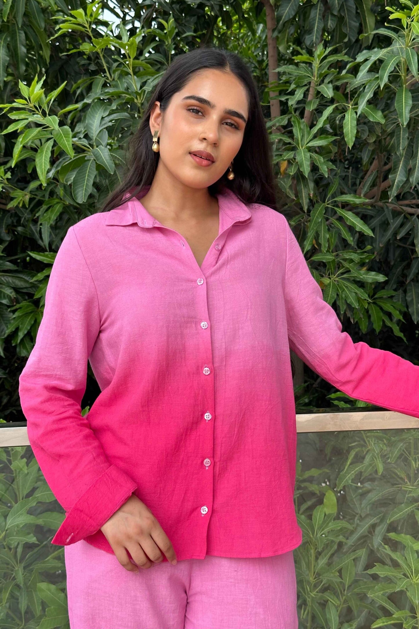 OMBRE -Pink Ombre Effect Pure Cotton Co-Ord Set