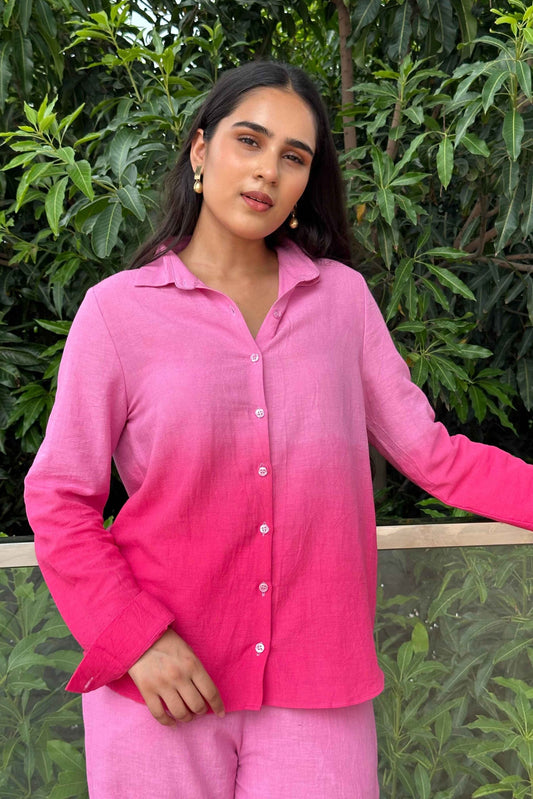 OMBRE -Pink Ombre Effect Pure Cotton Co-Ord Set