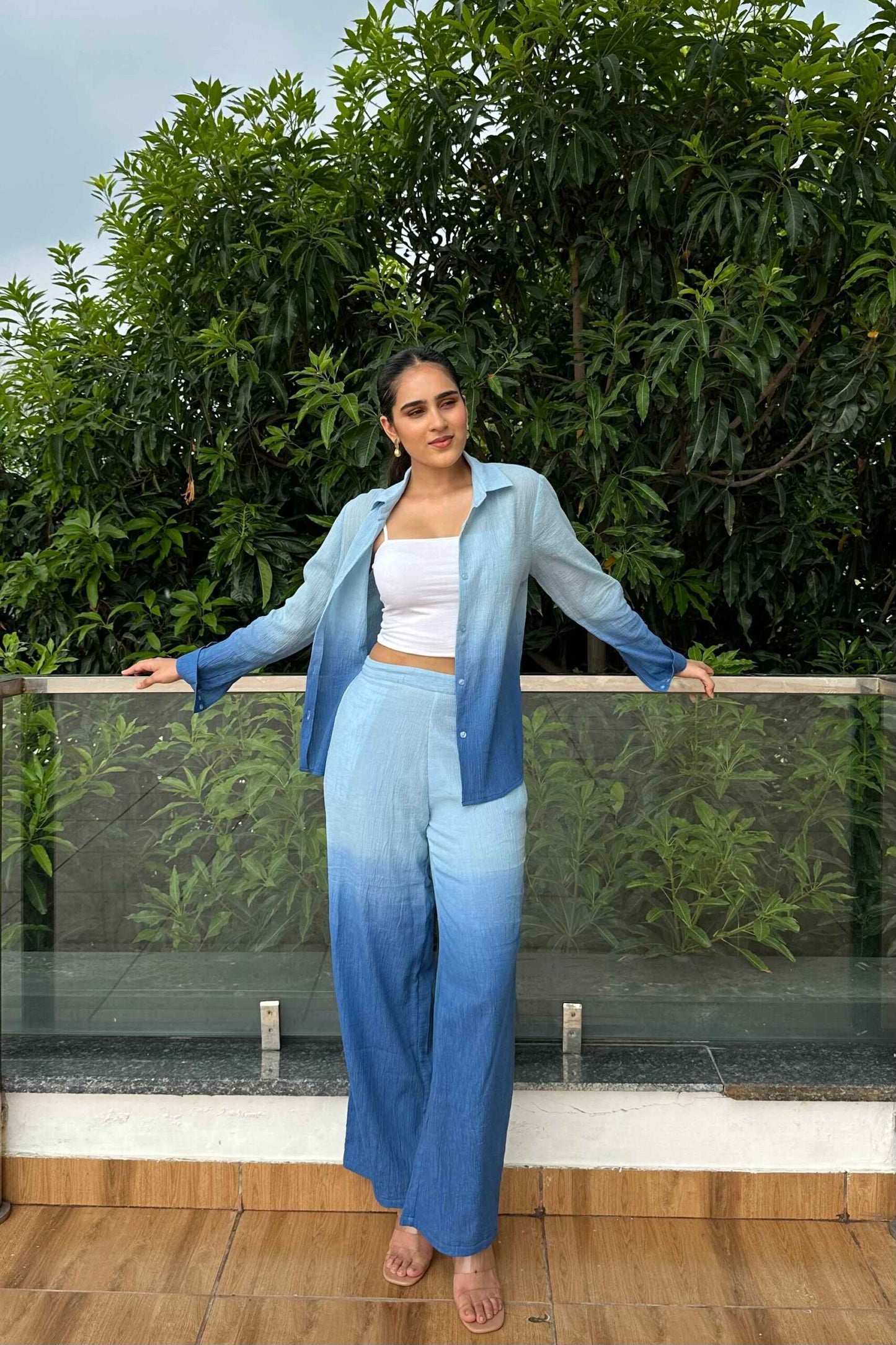 OMBRE - Blue Ombre Effect Pure Cotton Co-Ord Set