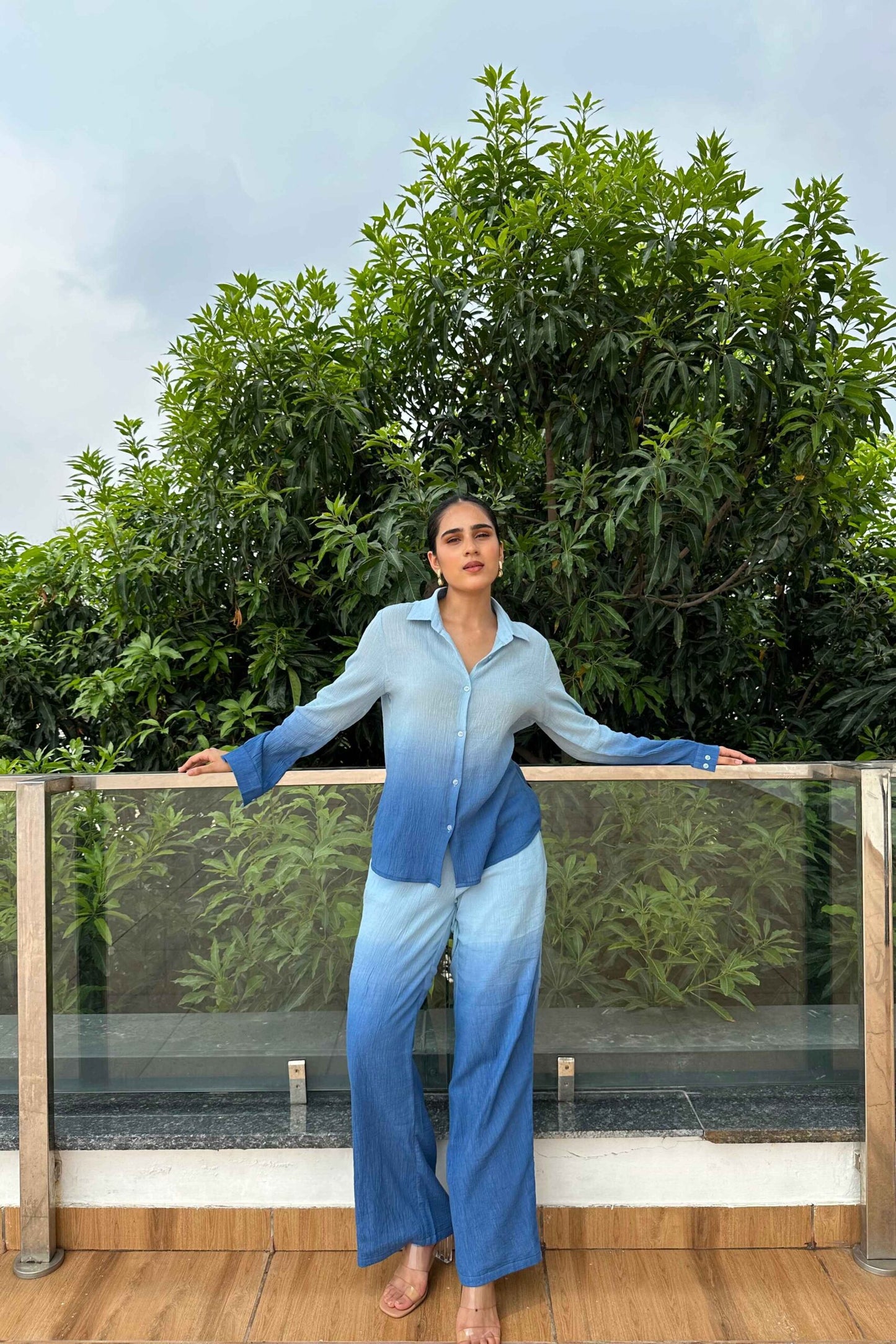 OMBRE - Blue Ombre Effect Pure Cotton Co-Ord Set