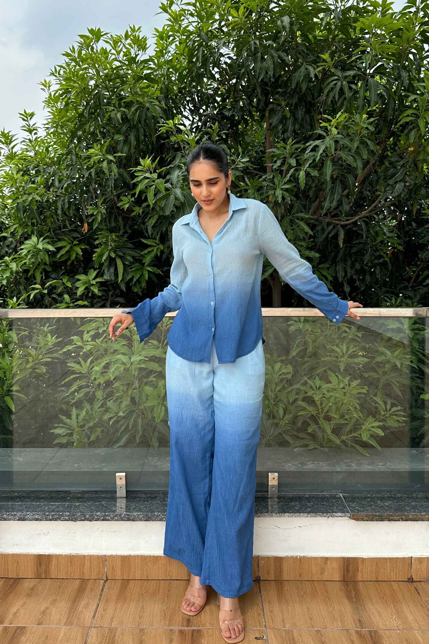 OMBRE - Blue Ombre Effect Pure Cotton Co-Ord Set