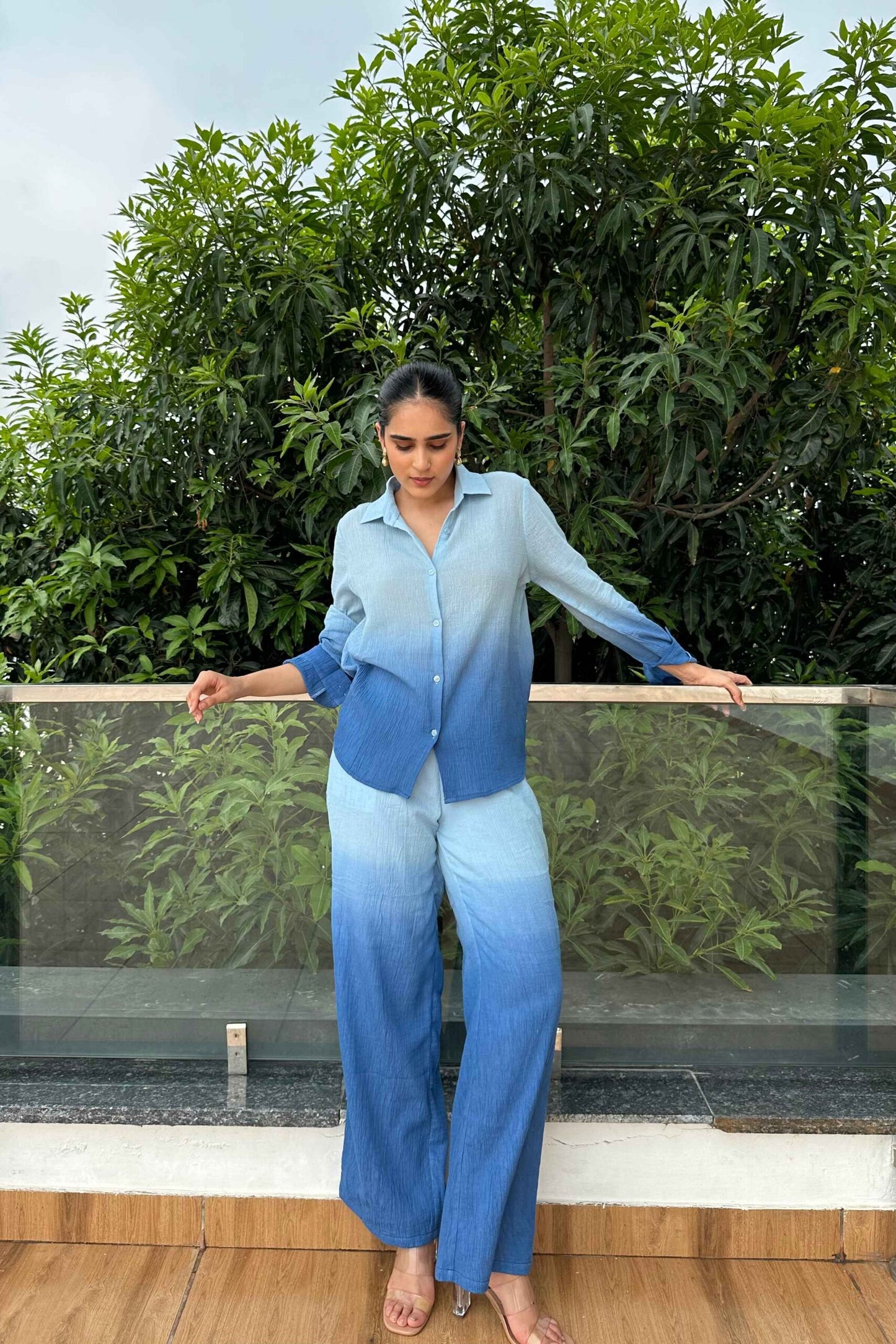 OMBRE - Blue Ombre Effect Pure Cotton Co-Ord Set