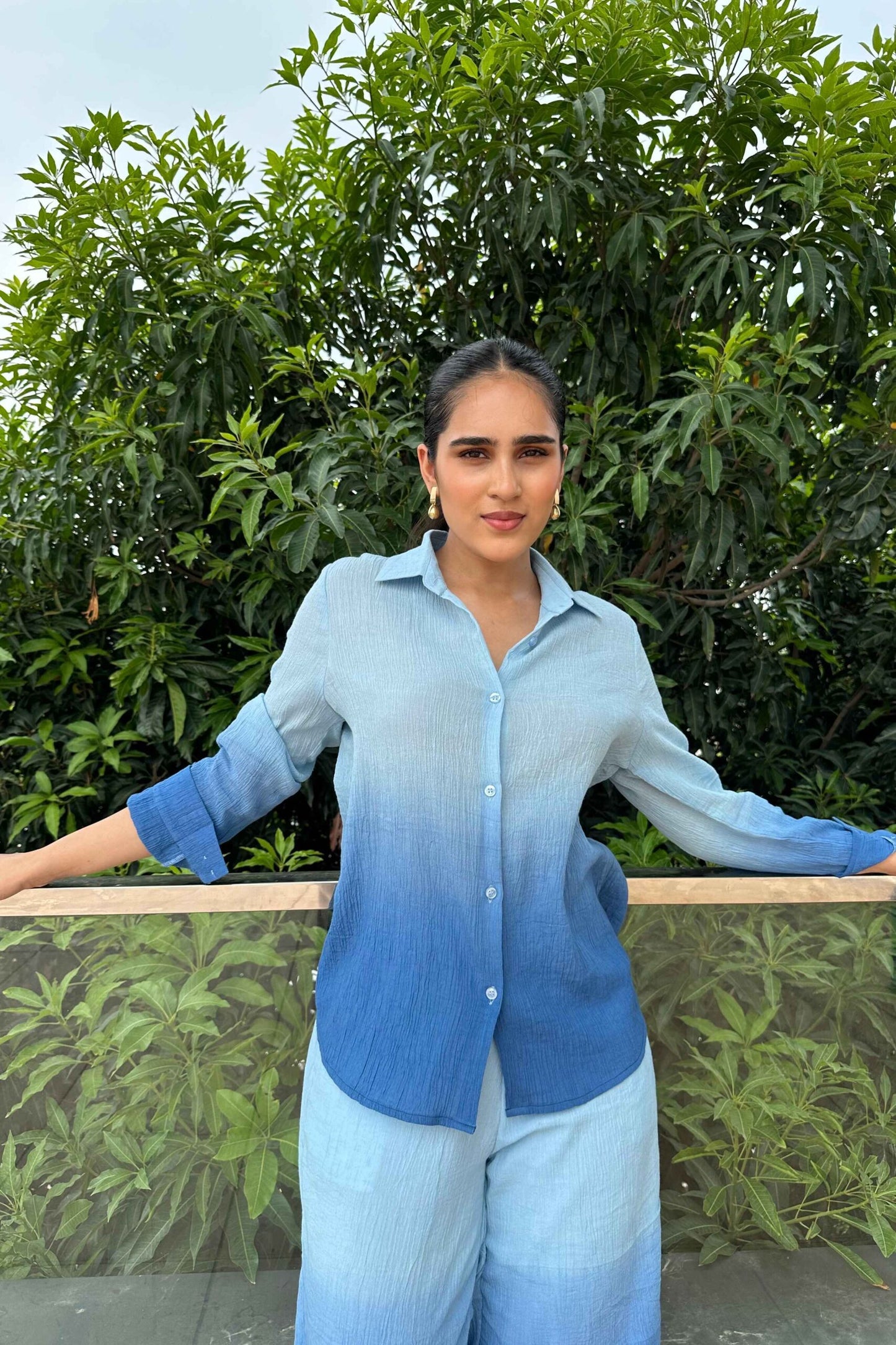 OMBRE - Blue Ombre Effect Pure Cotton Co-Ord Set