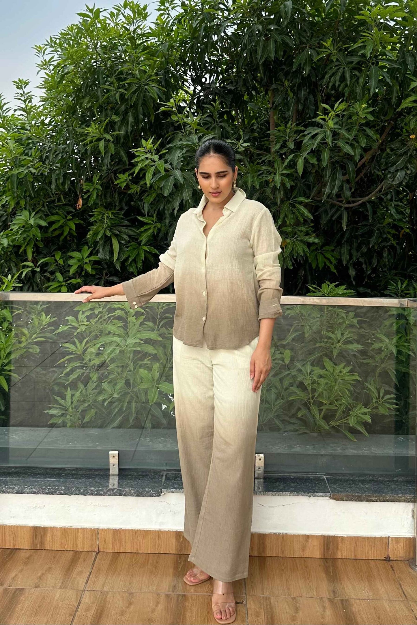 OMBRE - Olive Green Ombre Effect Pure Cotton Co-Ord Set