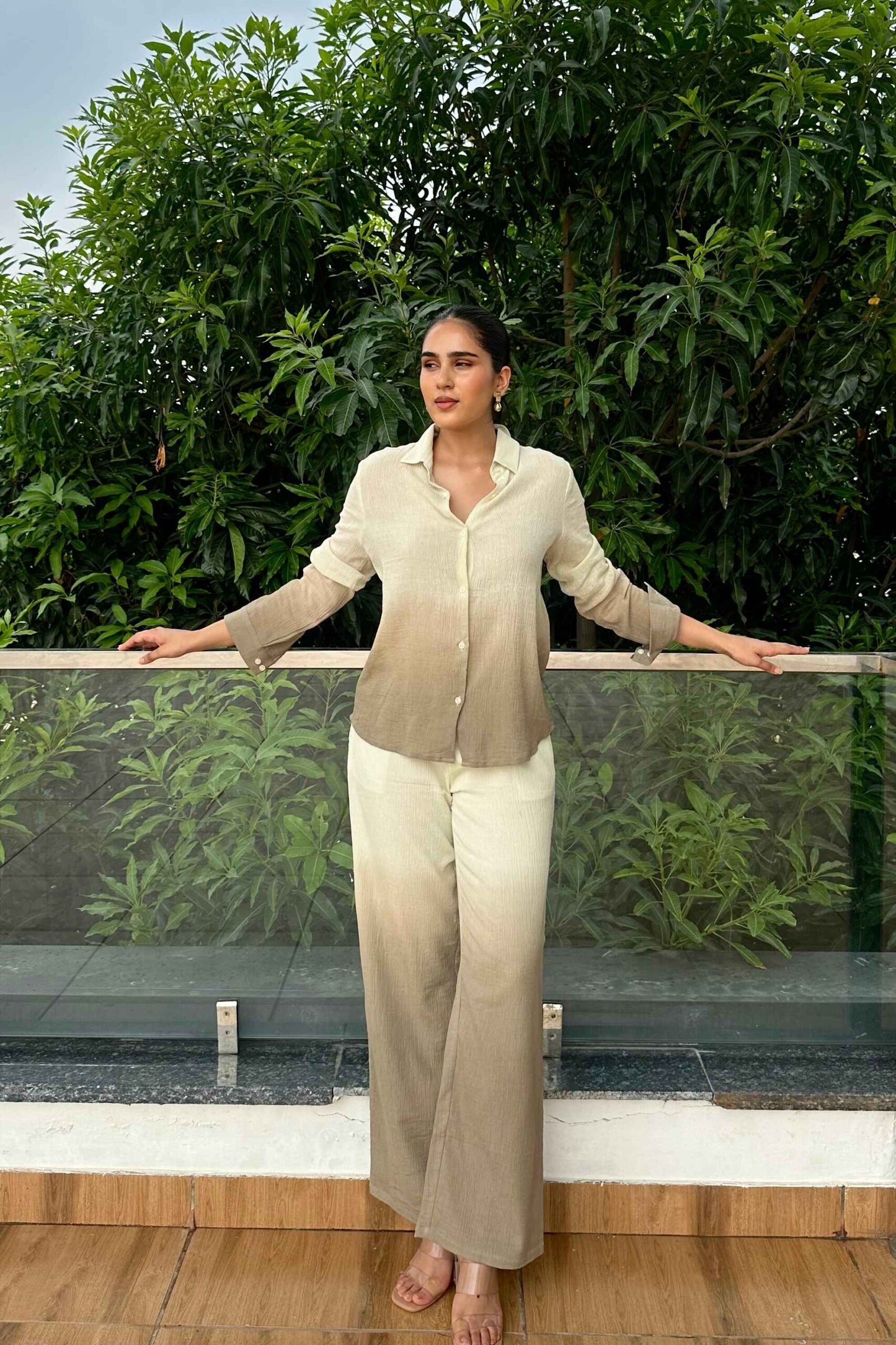 OMBRE - Olive Green Ombre Effect Pure Cotton Co-Ord Set