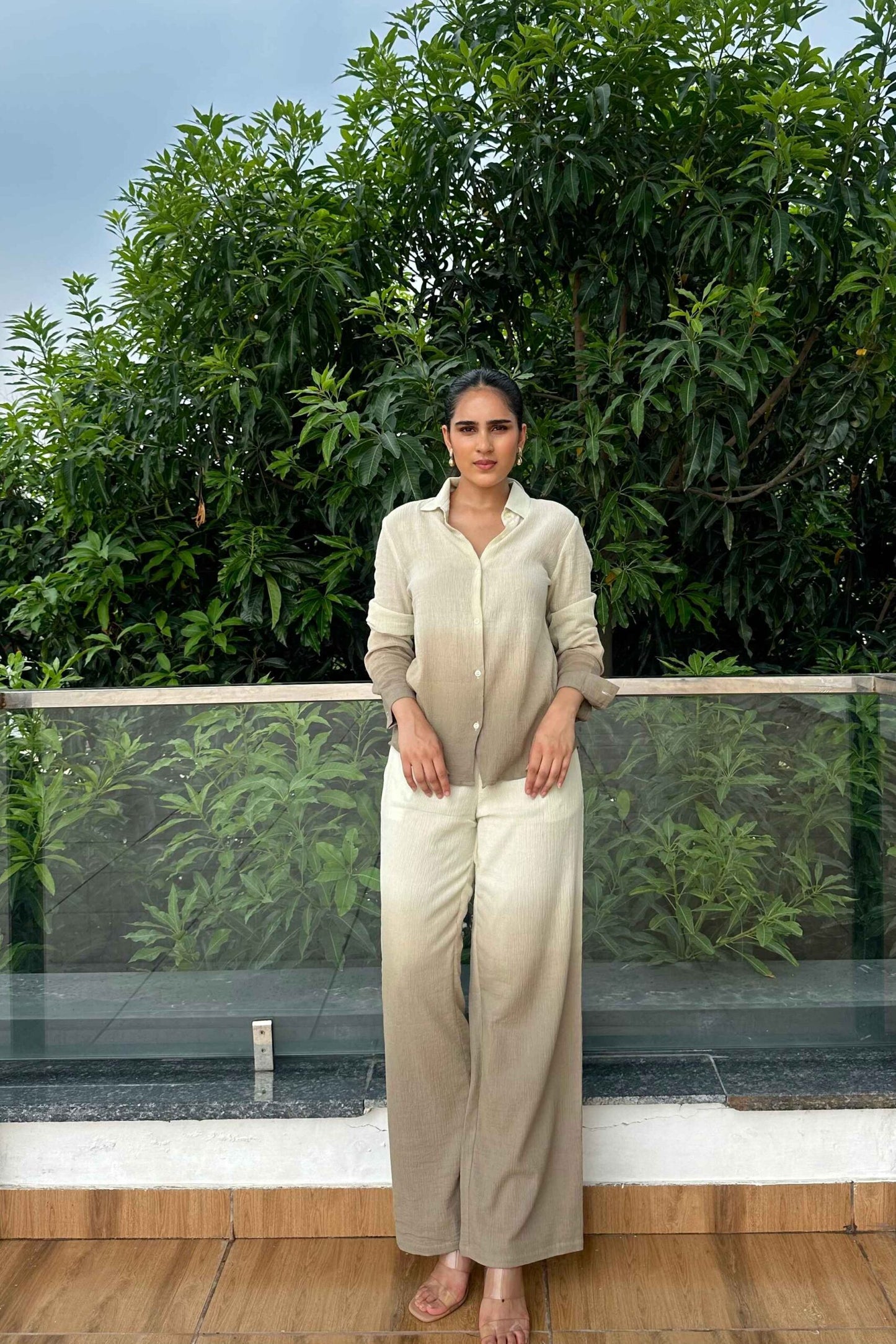 OMBRE - Olive Green Ombre Effect Pure Cotton Co-Ord Set