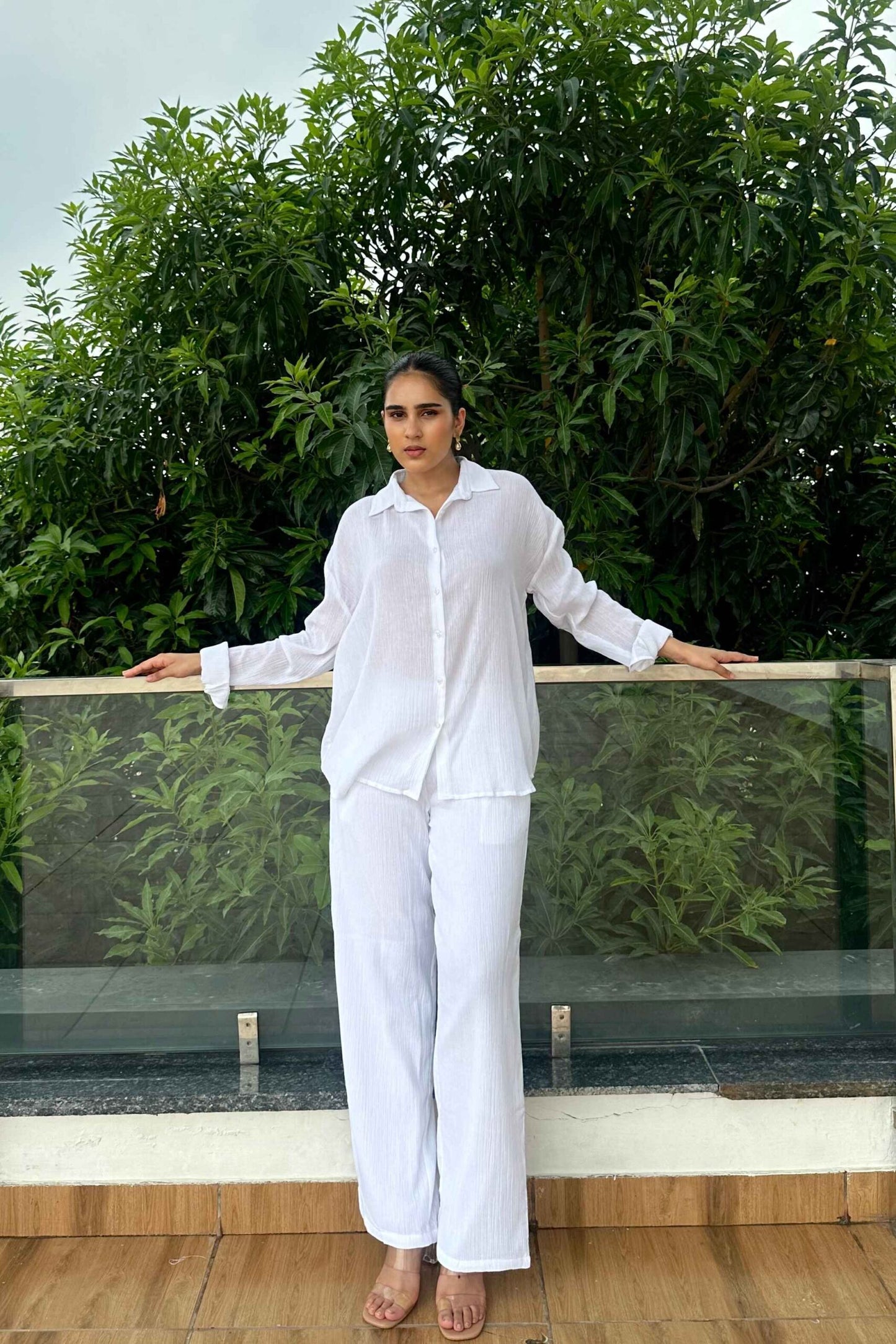 PURE WHITE - Crinkle Cotton Co-Ord Set