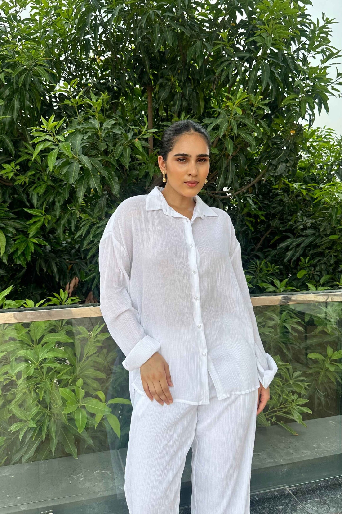 PURE WHITE - Crinkle Cotton Co-Ord Set