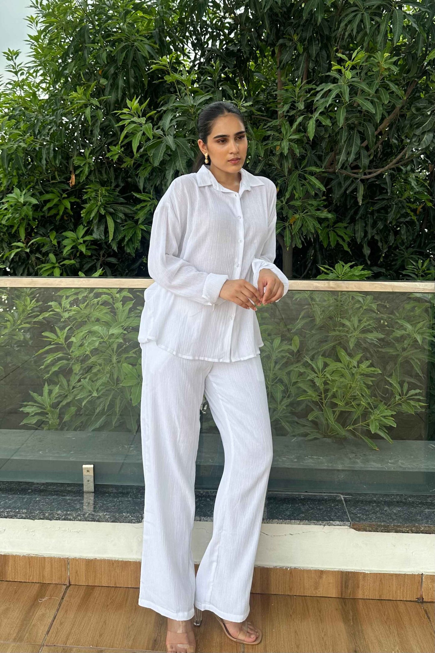 PURE WHITE - Crinkle Cotton Co-Ord Set